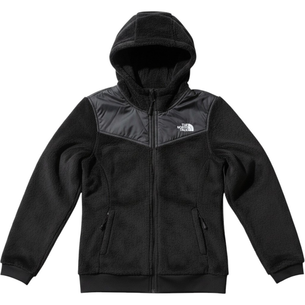 The North Face Osito Hybrid Full Zip Hoodie Black Fleece Jacket Womens XS